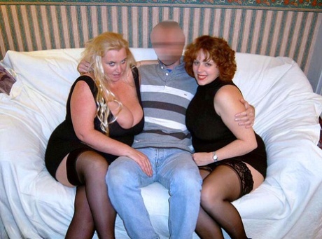 busty bbw babes cockriding in a threesome hd image